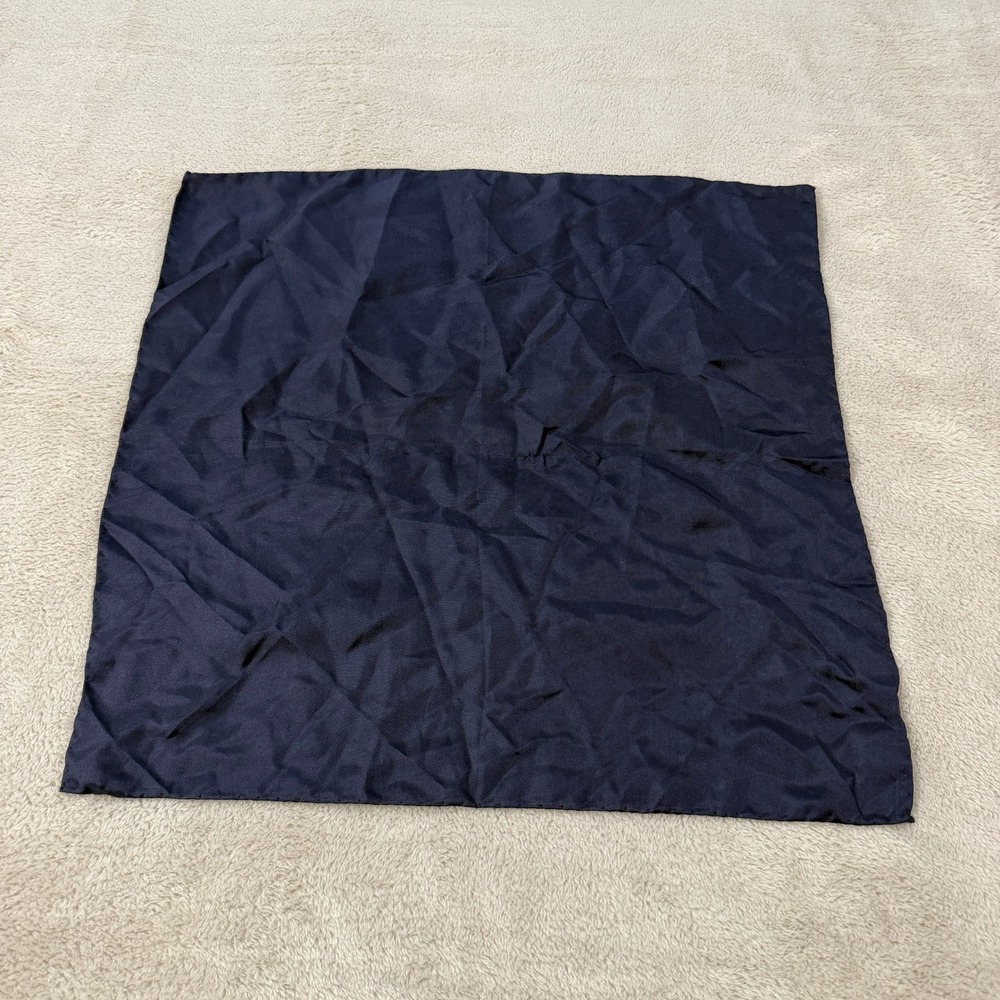 Ferrell Reed Mens Navy Blue 100% Silk Pocket Square Made in Italy Handmade